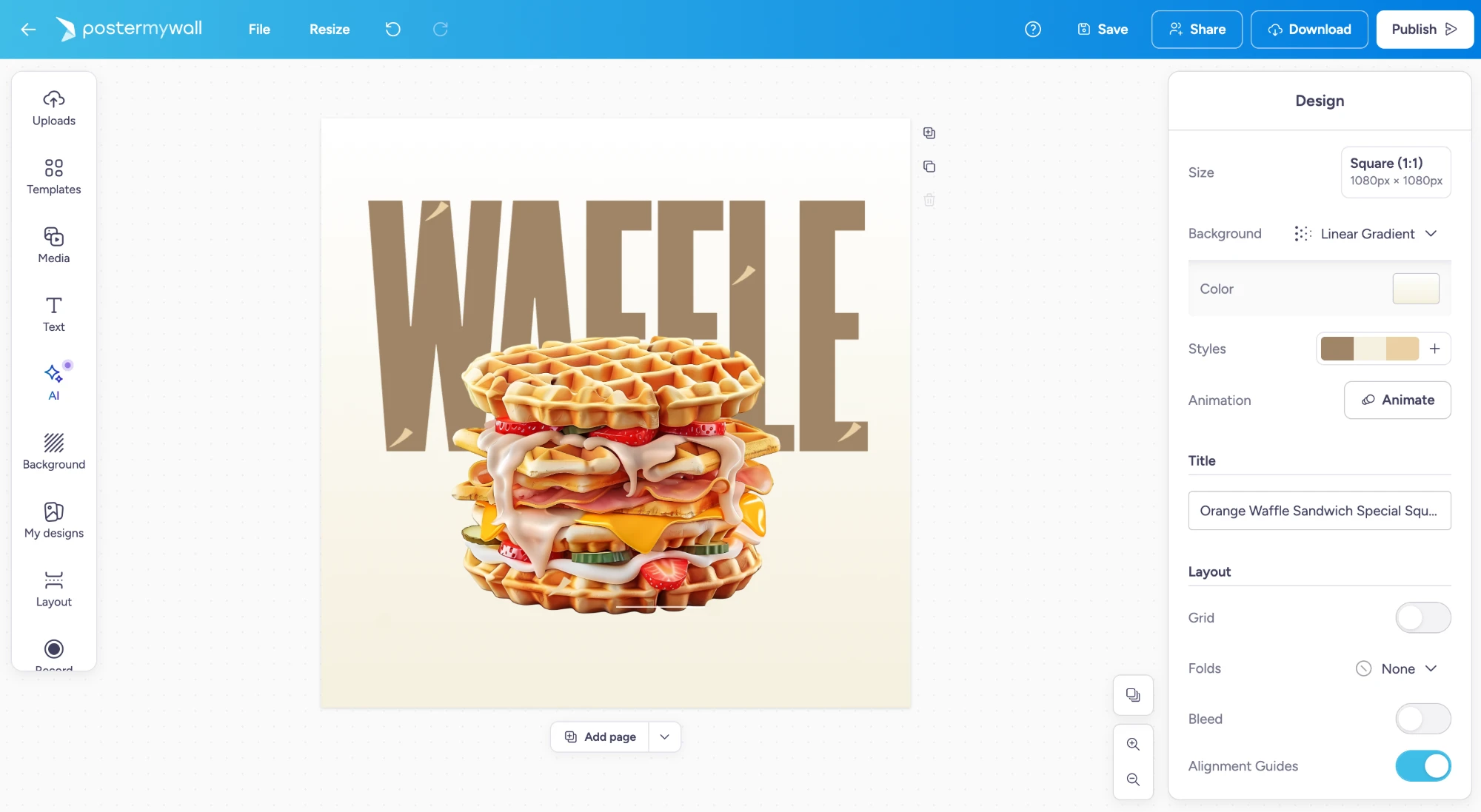 PosterMyWall design editor