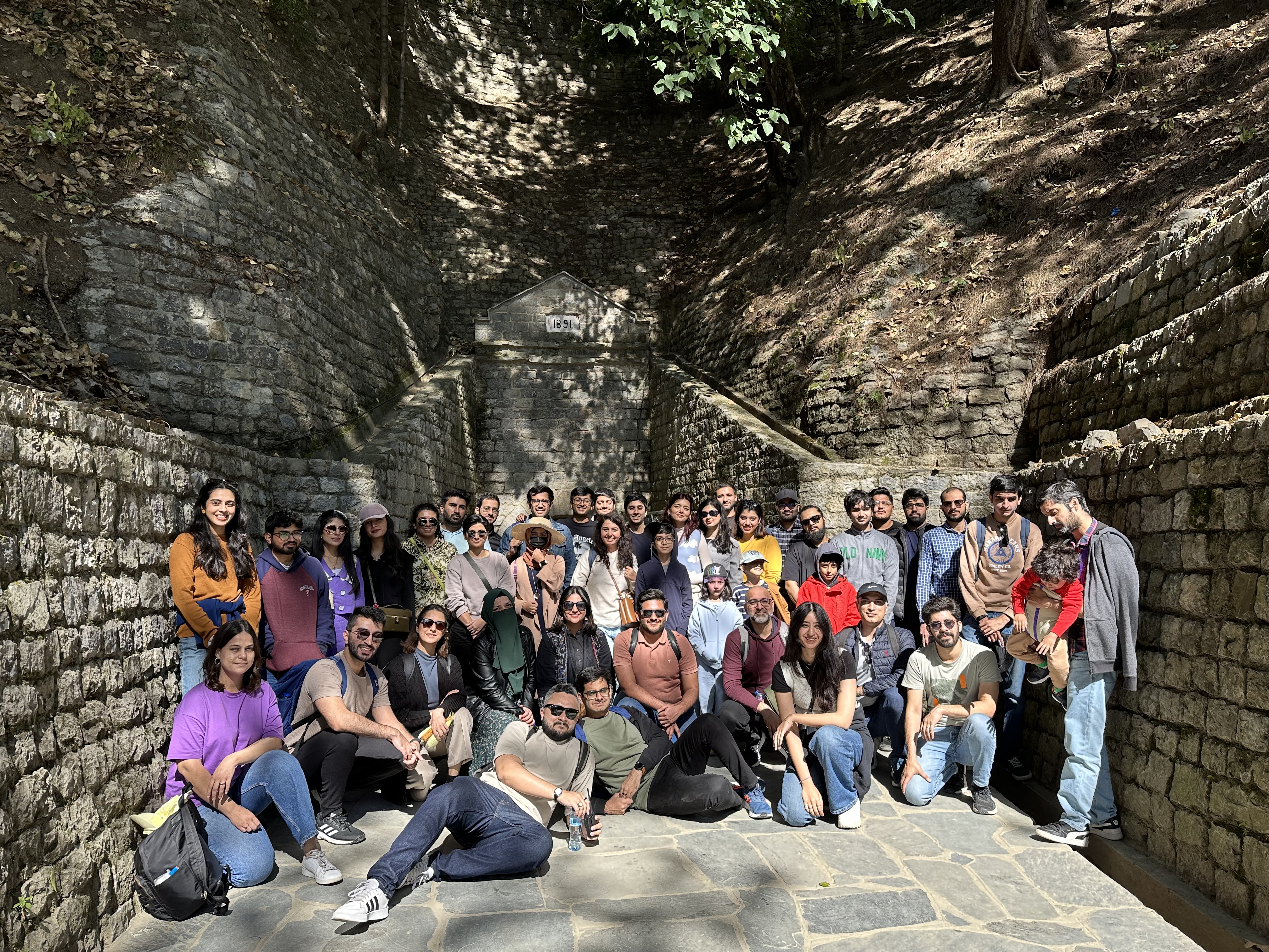 Noobs group at historic ruins